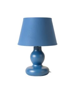 Hazel Crest Table Lamp With A Plain Fabric Shade - Blue