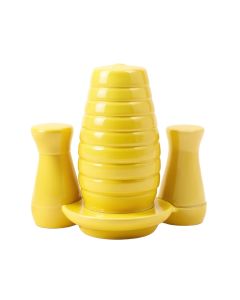 Cosmos Gifts Bee Hive With Plate Salt And Pepper Set
