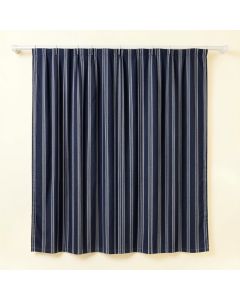 Elm Bluff Shower Curtain Hanging Flat From A Plain Rod - Navy (synthetic illustration; no displayed measurements)