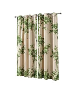 Gotzon Sun Bamboo Tree Scene Graphic Print & Text Semi-Sheer Single Curtain Panel (synthetic illustration; no displayed measurements)