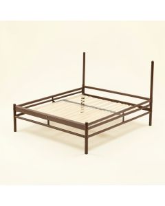 Winston Porter Metal Bed Frame Brown (synthetic illustration; no displayed measurements)
