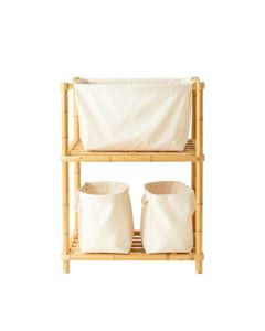 Ash Branch Laundry Sorting Station With Plain Removable Bags - Ivory