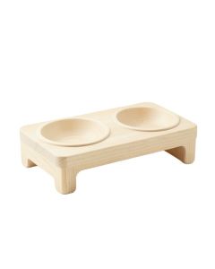 Elm Bluff Pet Feeding Stand With Two Plain Empty Bowls - Ivory