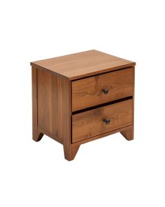 Solid Wood 2 - Drawer End Table (synthetic illustration; no displayed measurements)