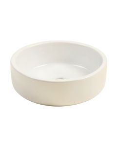White Ceramic Circular Vessel Bathroom Sink