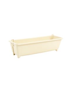 Willow Bridge Empty Railing Planter With Integral Brackets - Ivory (synthetic illustration; no displayed measurements)