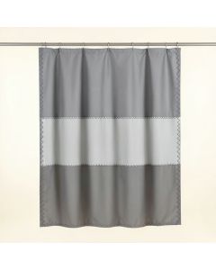 Cove Falls Shower Curtain Hanging Flat From A Plain Rod - Gray (synthetic illustration; no displayed measurements)