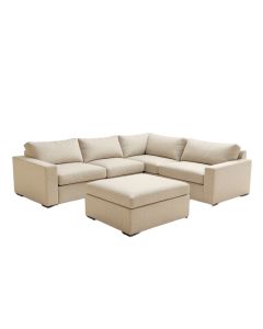 Lavery 124 '' Wide Left Hand Facing Modular Sectional With Ottoman