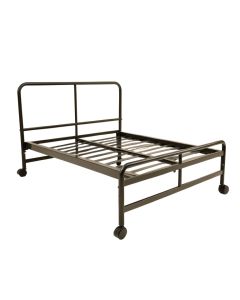 Caulkins Heavy Duty Adjustable Metal Bed Frame With Double Rail Center Bar And 7-Locking Rug Rollers