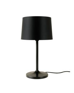Ridge Arc Table Lamp With A Plain Fabric Shade - Black (synthetic illustration; no displayed measurements)