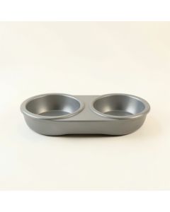 Hazel Field Pet Feeding Stand With Two Plain Empty Bowls - Gray (synthetic illustration; no displayed measurements)