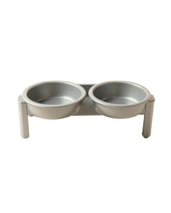 Laurel Field Pet Feeding Stand With Two Plain Empty Bowls - Gray