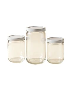 Cylinder Multi-Size Glass 3 Piece Storage Jar Set