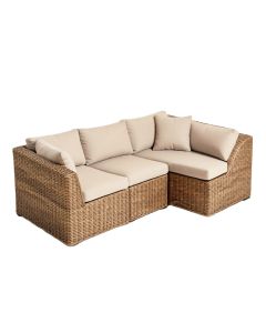 Kelson 106.4 '' Wide Outdoor Wicker U-Shaped Patio Sectional With Cushions (synthetic illustration; no displayed measurements)