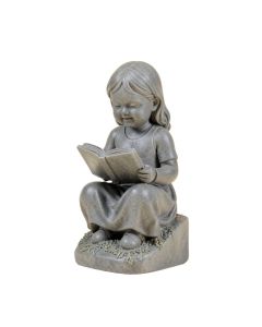 Scholar Little Girl Reading Garden Statue