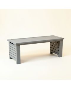 Linden Arc Narrow Outdoor Storage Bench - Gray (synthetic illustration; no displayed measurements)