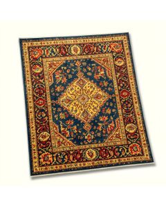 Bohemian Oriental Blue/Yellow/Red Area Rug (synthetic illustration; no displayed measurements)