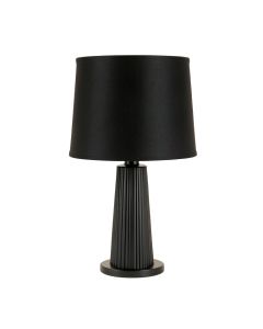 Lake Bluff Table Lamp With A Plain Fabric Shade - Black