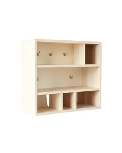 Ash Edge Wall-Mounted Entryway Organizer Shelf - Ivory