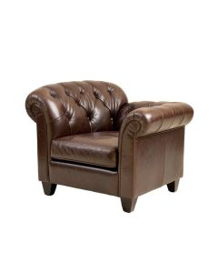 Dann 29 '' Wide Tufted Top Grain Leather Armchair (synthetic illustration; no displayed measurements)