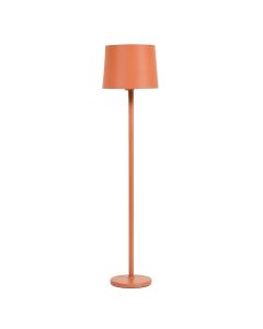 Willow Crest Floor Lamp With A Plain Fabric Shade - Terracotta