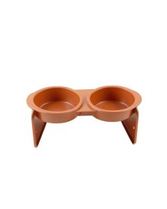 Glen Dale Pet Feeding Stand With Two Plain Empty Bowls - Terracotta (synthetic illustration; no displayed measurements)