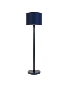 Wren Bend Floor Lamp With A Plain Fabric Shade - Navy (synthetic illustration; no displayed measurements)