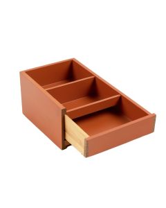 Slate Bend Empty Coffee-Station Organizer - Terracotta (synthetic illustration; no displayed measurements)