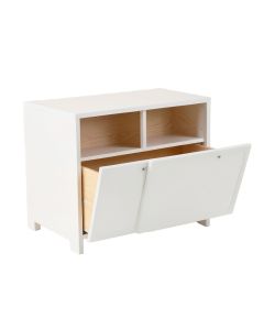 Stone Crest Freestanding Pull-Out Hamper Cabinet - White