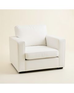 Field Edge Upholstered Armchair - White (synthetic illustration; no displayed measurements)