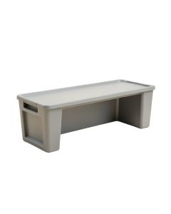 Moss Arc Narrow Outdoor Storage Bench - Gray