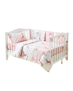 Risinger Baby Girl Deer Family Nursery 12 Piece Crib Bedding Set