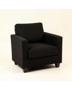 Hazel Bend Upholstered Armchair - Black (synthetic illustration; no displayed measurements)