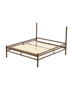 Winston Porter Metal Bed Frame Brown