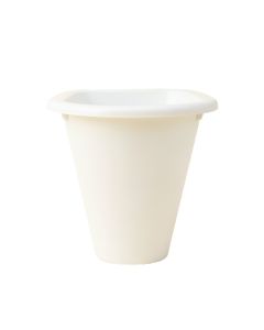 Dune Bend Empty Railing Planter With Integral Brackets - White (synthetic illustration; no displayed measurements)