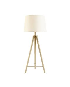 Sage Brook Floor Lamp With A Plain Fabric Shade - Ivory (synthetic illustration; no displayed measurements)