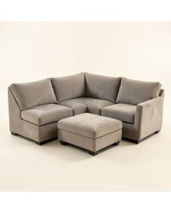 Brás 158 '' Wide Microfiber/Microsuede Reversible Down Cushion Modular Corner Sectional With Ottoman (synthetic illustration; no displayed measurements)