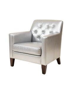 Alarice Tufted Upholstered Arm Chair In Silver (synthetic illustration; no displayed measurements)