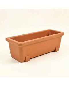 Harbor Crossing Empty Railing Planter With Integral Brackets - Terracotta (synthetic illustration; no displayed measurements)