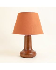 Glen Canyon Table Lamp With A Plain Fabric Shade - Terracotta (synthetic illustration; no displayed measurements)
