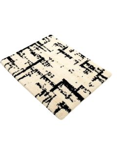 Brillion Abstract Tufted Wool Ivory/Black Area Rug