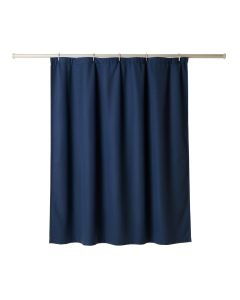 Meadow Branch Shower Curtain Hanging Flat From A Plain Rod - Navy (synthetic illustration; no displayed measurements)