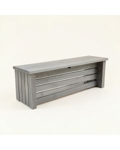 Pine Bridge Narrow Outdoor Storage Bench - Gray (synthetic illustration; no displayed measurements)