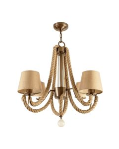 Cadwell 3 - Light Candle Style Globe Chandelier With Rope Accents