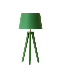 Clay Crossing Floor Lamp With A Plain Fabric Shade - Green