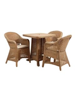 3 Piece Patio Bistro Set Outdoor Furniture Modern Rattan Wicker Chairs