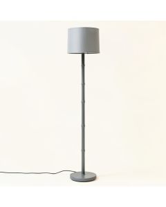 Linden Branch Floor Lamp With A Plain Fabric Shade - Gray (synthetic illustration; no displayed measurements)