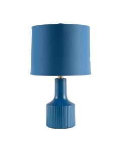 Wren Bend Table Lamp With A Plain Fabric Shade - Blue (synthetic illustration; no displayed measurements)