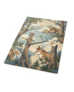 Woodland Animal Print Tufted Wool Blue/Beige Area Rug