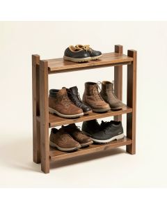 Industrial Shoe Bench Coat Rack , 3-Tier Hall Tree , 3 In 1 Design , Rustic Brown (synthetic illustration; no displayed measurements)